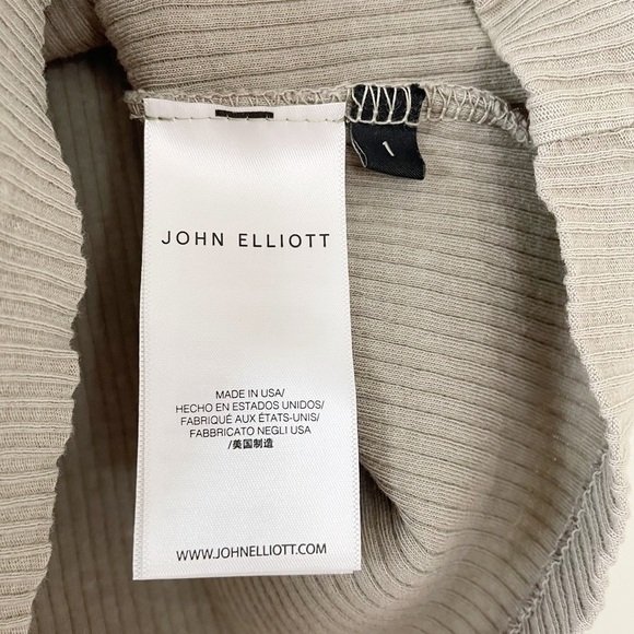 JOHN ELLIOTT Asymmetrical Neck Top Cotton Rib In Brush - Picture 11 of 13